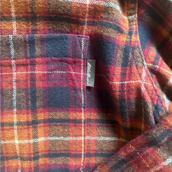 Eddie Bauer Mens Flannel Shirt Size L Button Down Collared Shirt - Picture 7 of 8